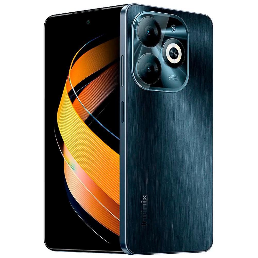 Smartphone Infinix Smart 8 Pro 6.6 HD+ 90Hz 256GB 4GB RAM Câmera Dupla 50MP Dual Chip Preto