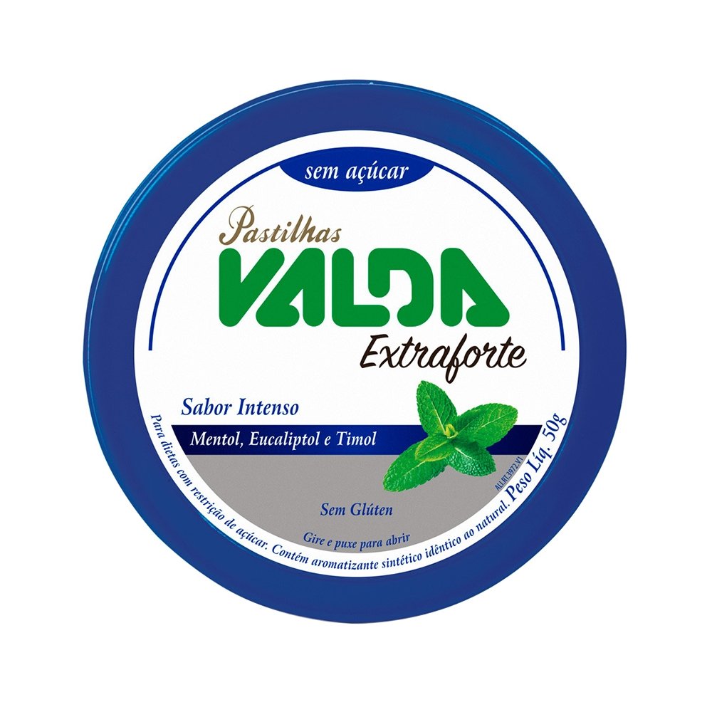 Pastilha Valda Extra Forte Lata 50g - Embalagem com 10 Unidades