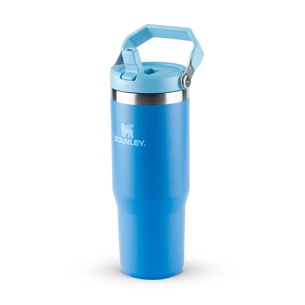 GARRAFA TUMBLER TÉRMICA STANLEY FLIP STRAW AZURE 887ML 8357
