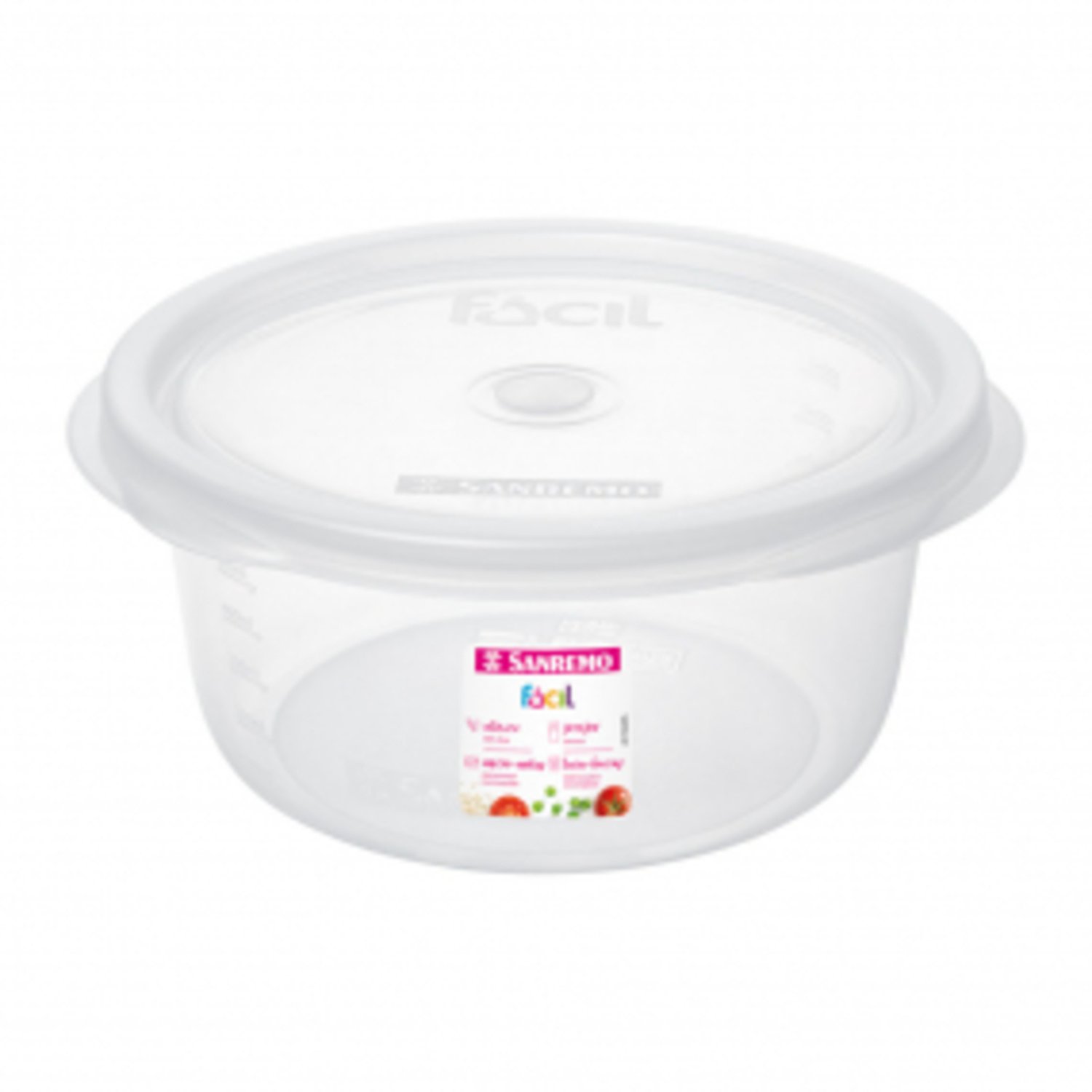 Pote Redondo Plastico Sanremo 1,3 Litros