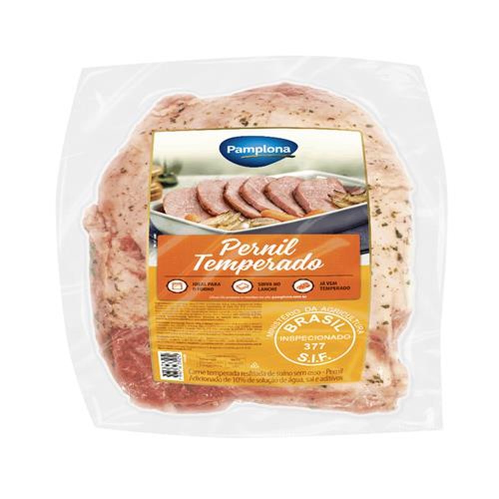 Pernil sem Osso Temperado Resfriado 600 a 700g Pamplona - Embalagem com 13 até 15 und. - Peso 10kg