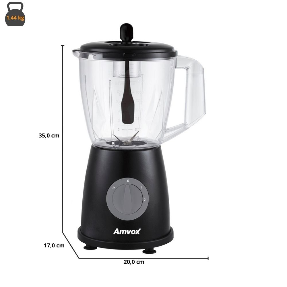 Liquidificador 600Q 1,8L Amvox ALQ600 Black 110V