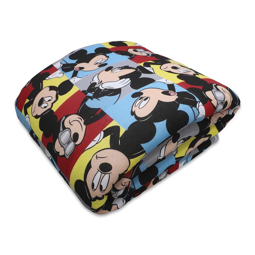 Edredom Estampado 1 Peça Portallar Disney Mickey Glasses/Cinza Casal