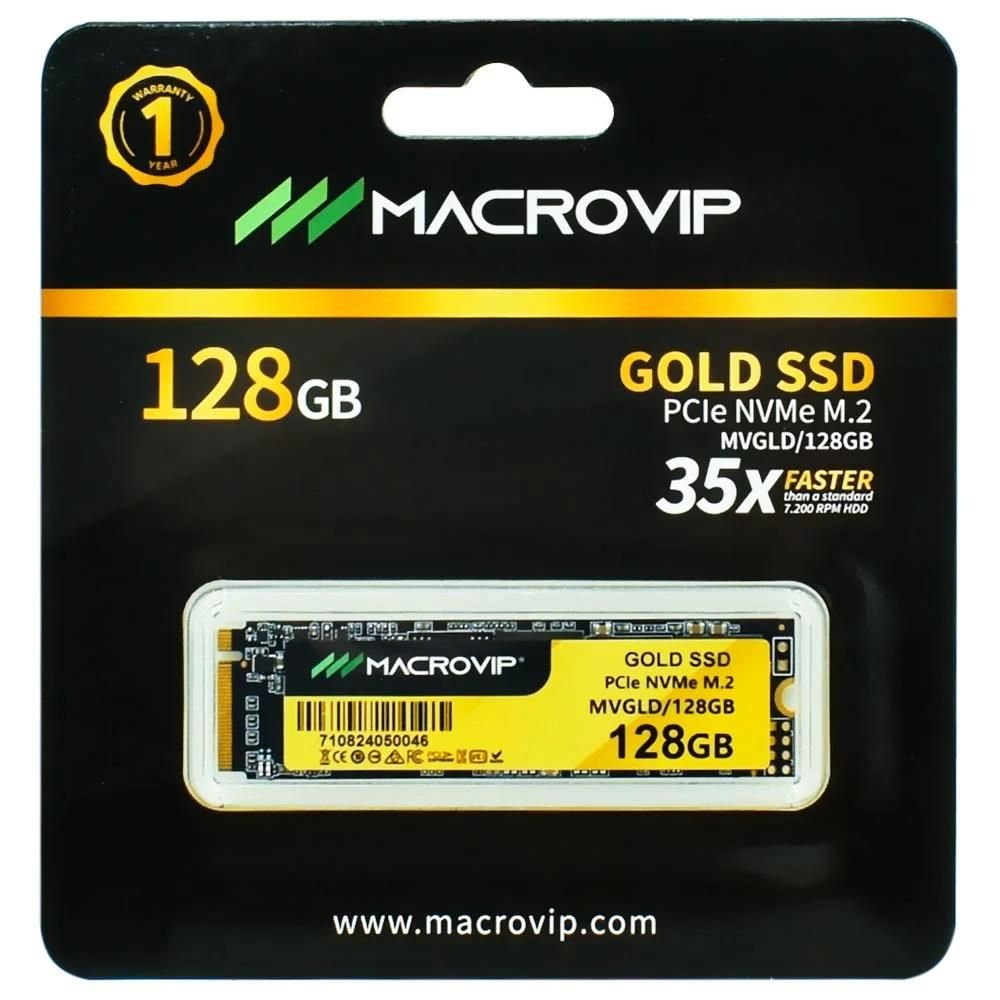 SSD Macrovip 128GB M.2 Gold NVMe PCIe MVGLD/128GB