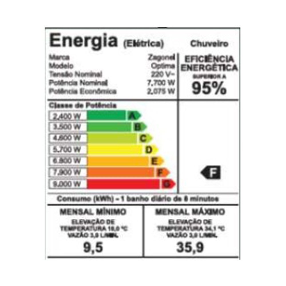 Chuveiro Ducha Zagonel Óptima Eletrônica Branco 7700W 220V