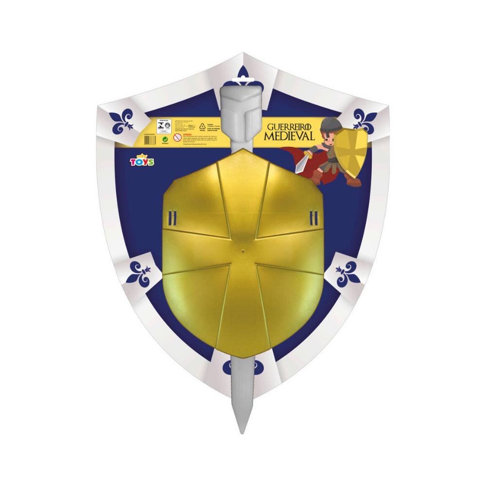 Kit Medieval Com 1 Espada E 1 Escudo