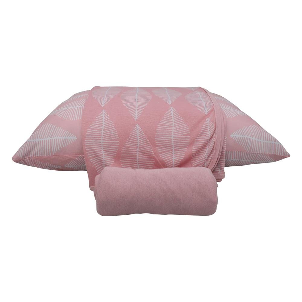 Jogo de Lençol Completo 3 e 4 Peças Portallar Cotton Match Turmalina/Rosa Brid Solteiro