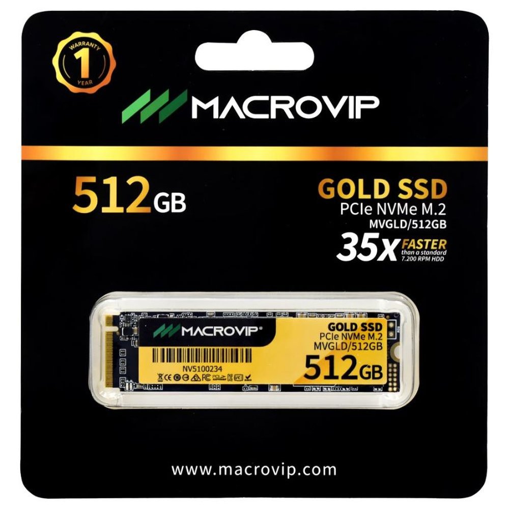 SSD Macrovip 512GB M.2 Gold NVMe PCIe MVGLD/512GB