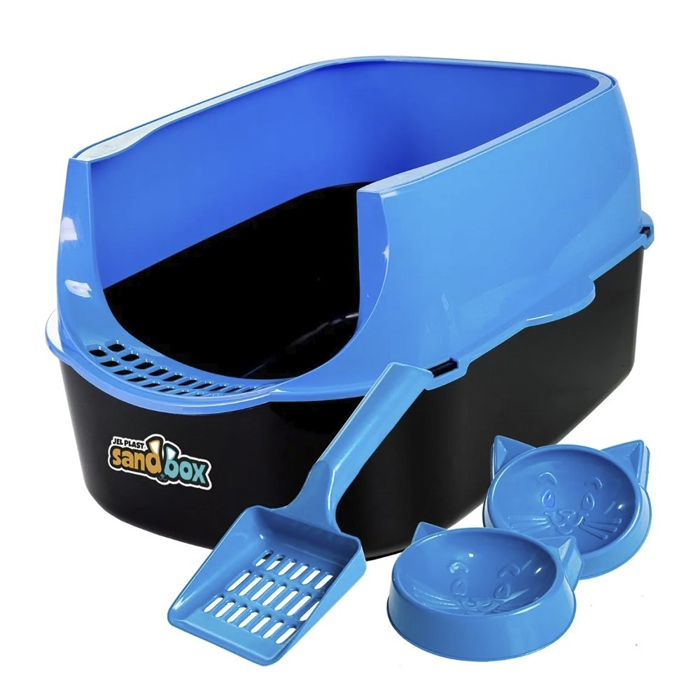 Conjunto Sanitários Jel Plast Furba para Gatos Azul