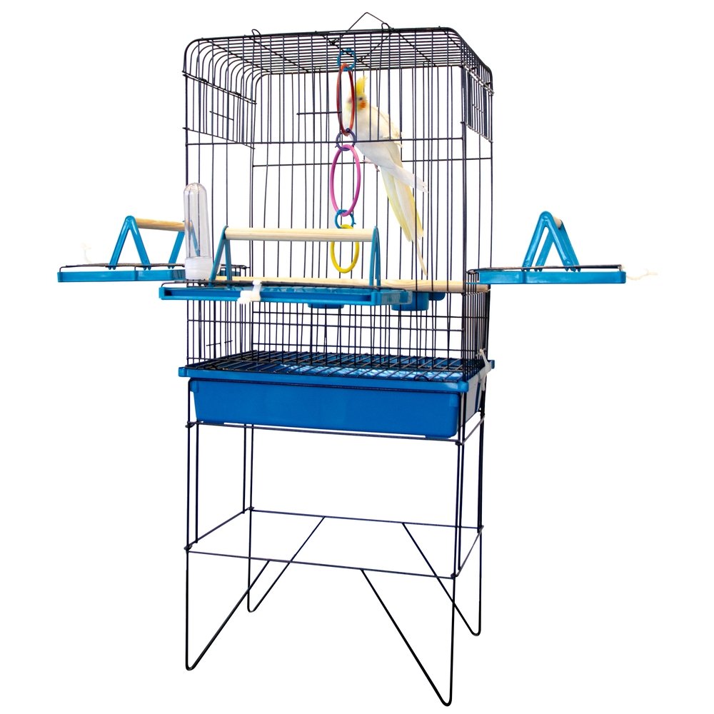 Viveiro Confort Jel Plast para Calopsita Triplex Slim Preto/Azul