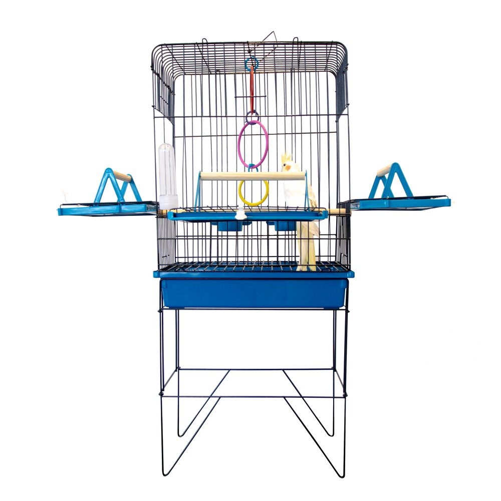 Viveiro Confort Jel Plast para Calopsita Triplex Slim Preto/Azul