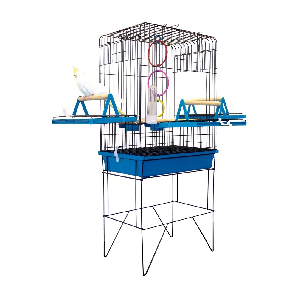 Viveiro Confort Jel Plast para Calopsita Triplex Slim Preto/Azul