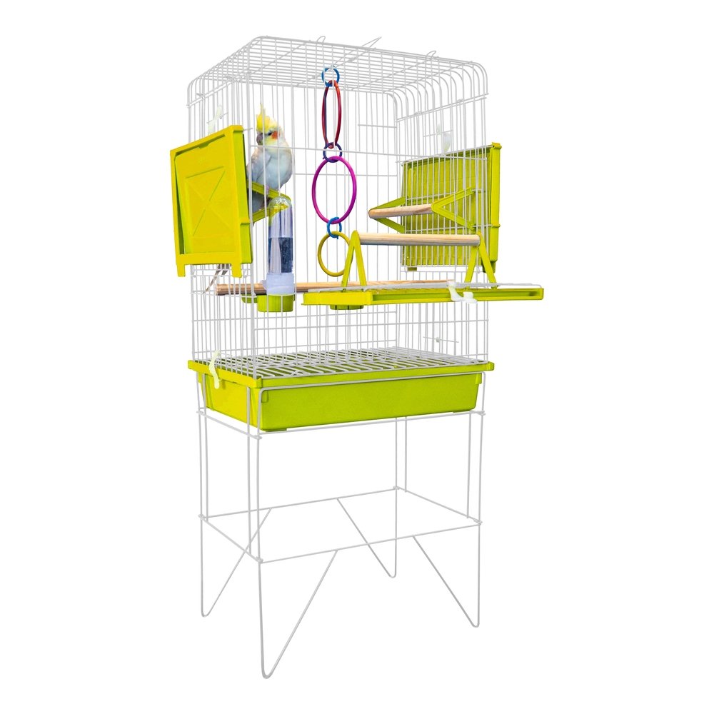 Viveiro Confort Jel Plast para Calopsita Triplex Slim Branco/Amarelo
