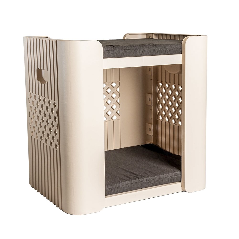 Cama Duplex Jel Plast Cães e Gatos Pet Stand Bege