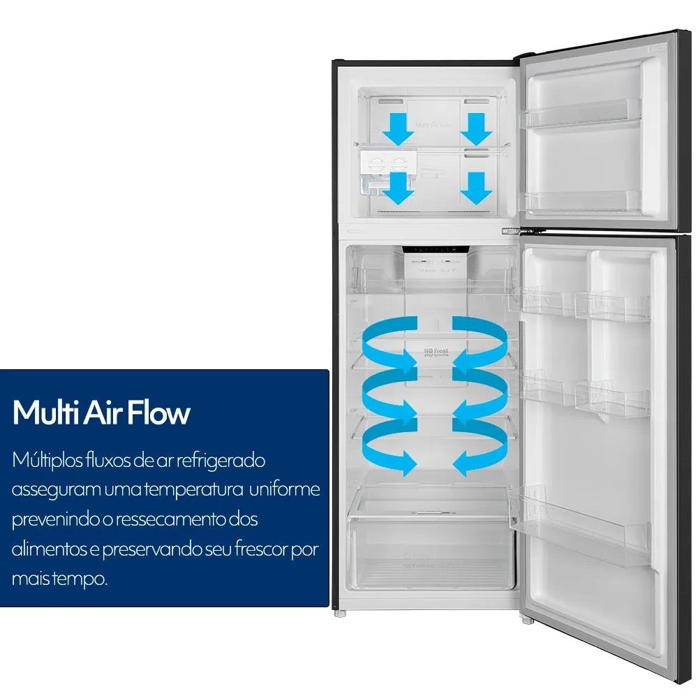 Geladeira/Refrigerador Mystic Frost Free Duplex Inverter 358 Litros Inox 127V