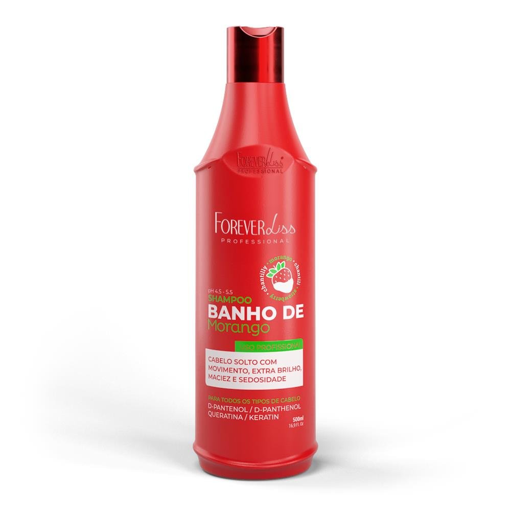 Shampoo Banho De Verniz Morango Forever Liss 500Ml