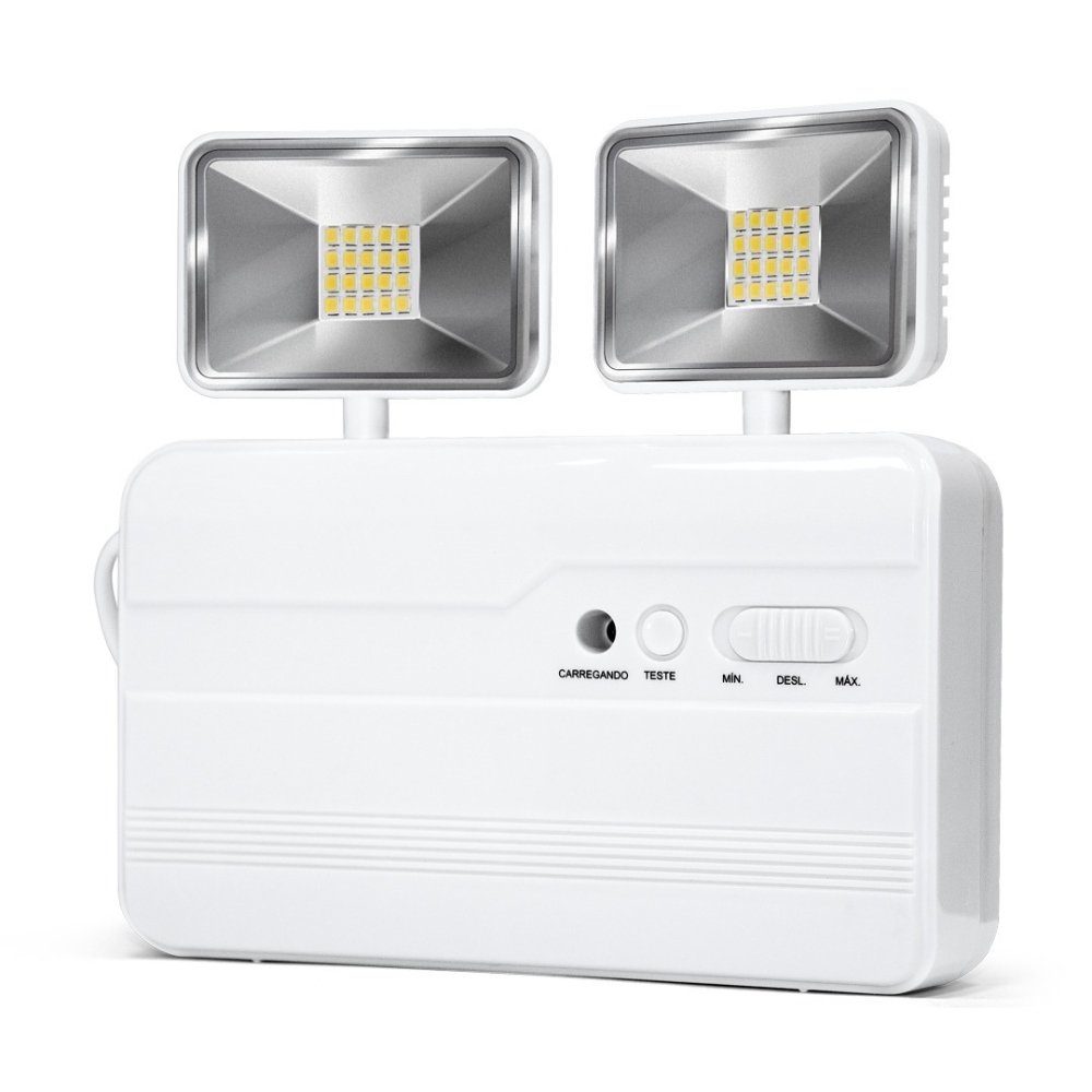 Luminária Led De Emergência 2 Faróis 2200 Lúmens 12 Watts Lumanti