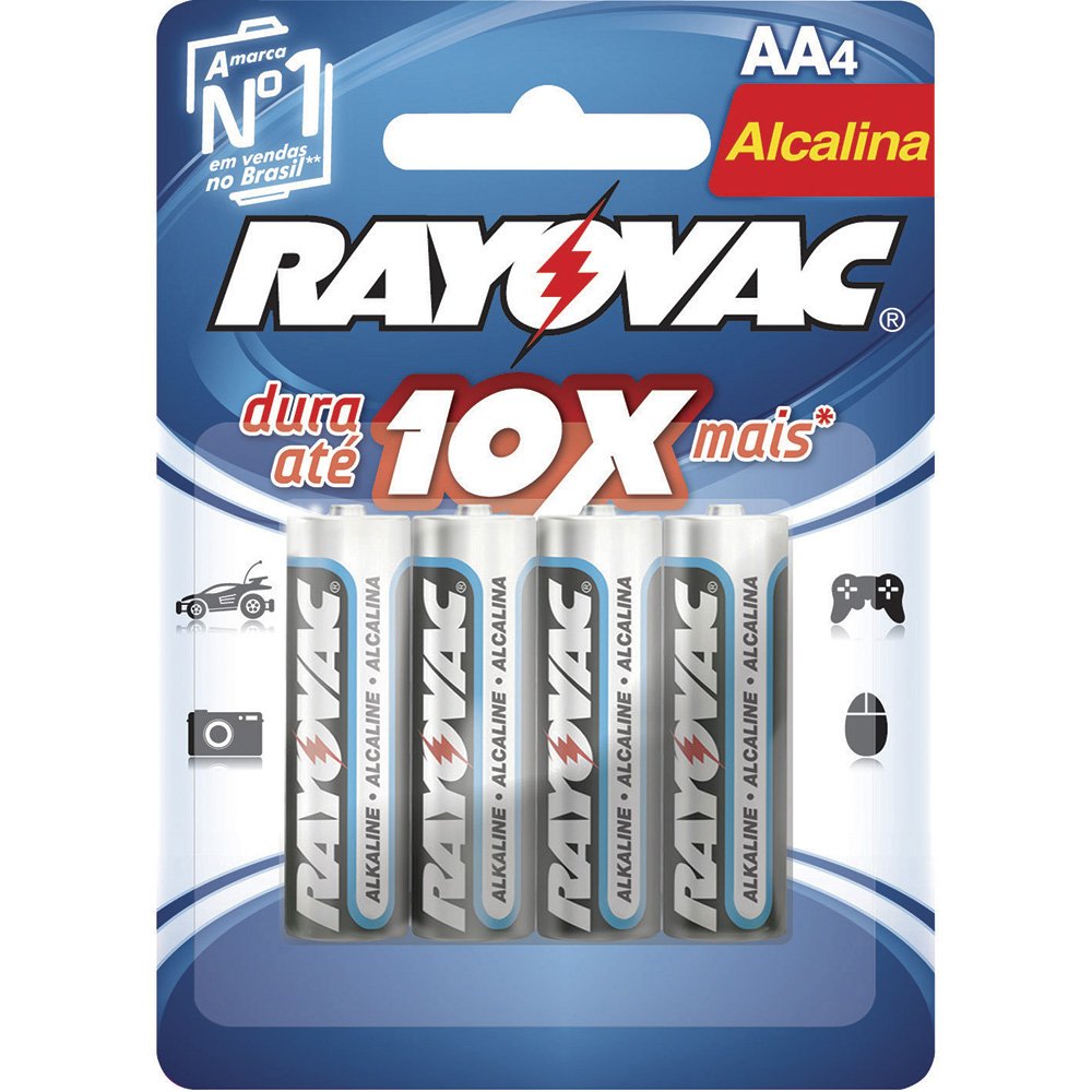 Pilha Rayovac Alcalina AA Embalagem com 4 Unidades