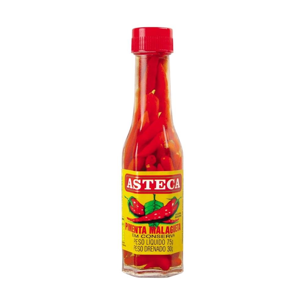 Pimenta Malagueta Asteca Frasco Vidro 75G