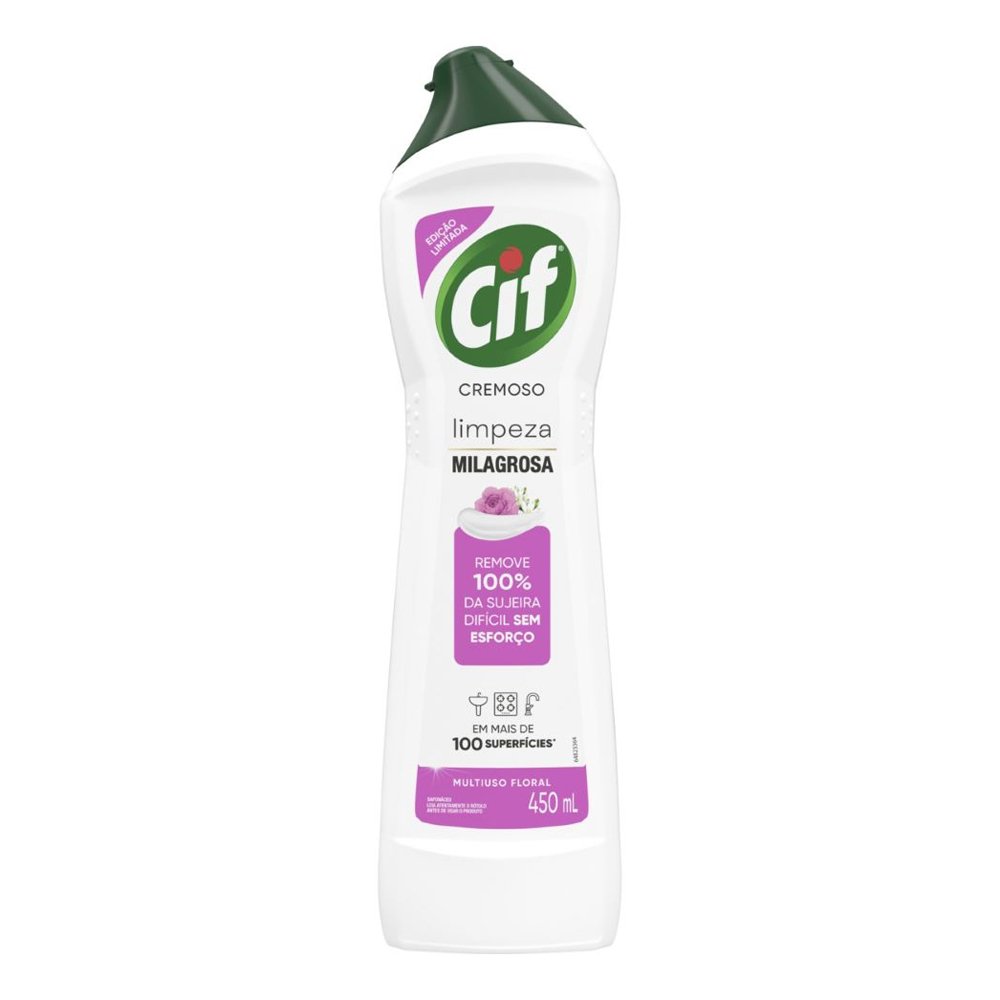 Limpador Cif Cremoso Multiuso Floral Rosas e Jasmim 450ml