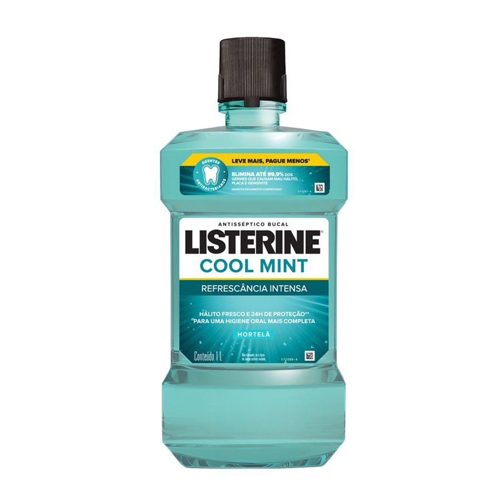 Enxaguante Bucal Listerine, Cool Mint Refrescância Intensa, 1 Litro