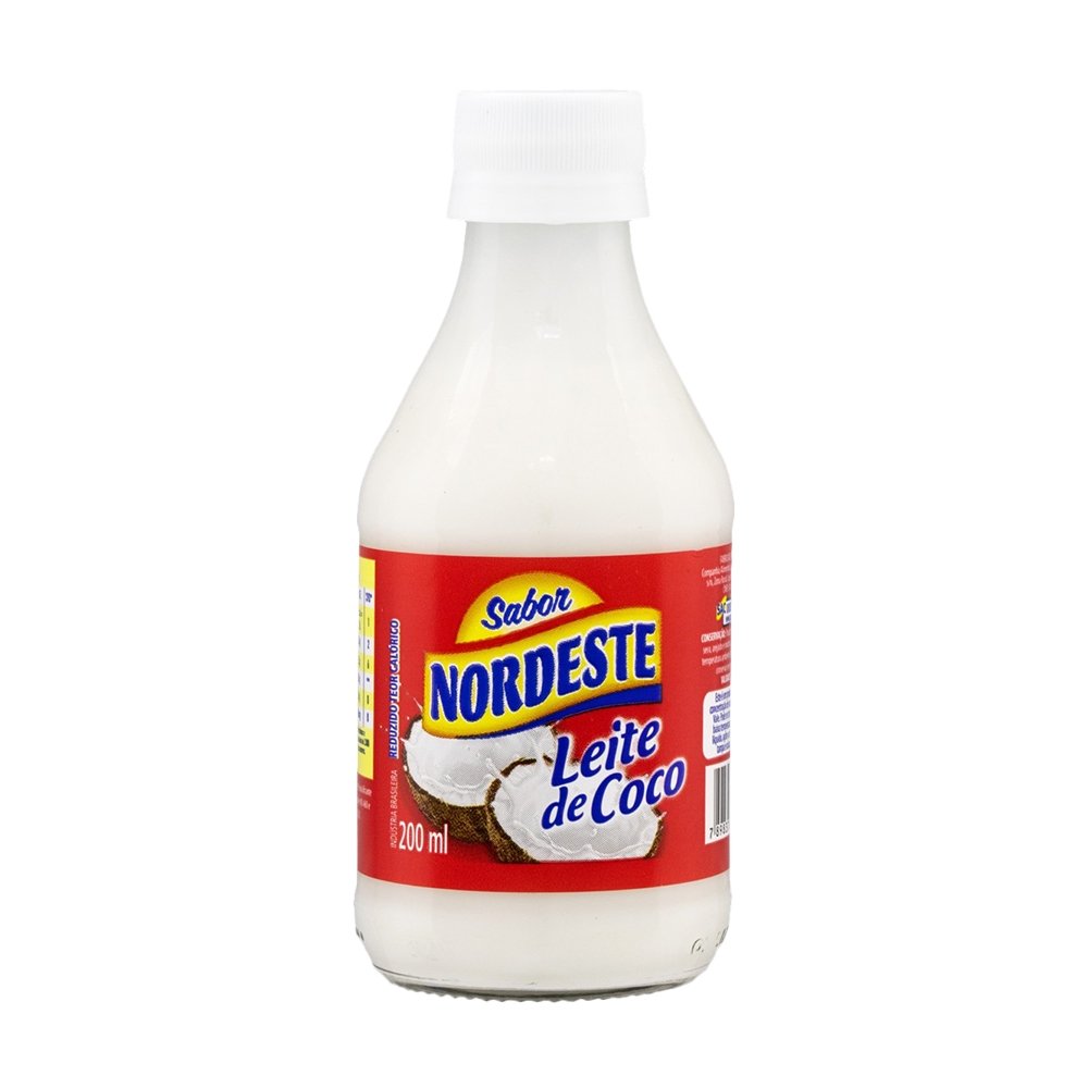Leite de Coco Sabor Nordeste - Reduzido em Teor de Gordura Vidro 200ml - Embalagem com 24 Unidades