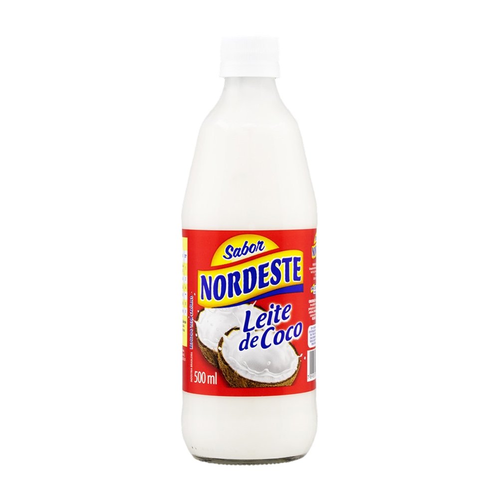 Leite de Coco Sabor Nordeste - Reduzido em Teor de Gordura Vidro 500ml - Embalagem com 12 Unidades