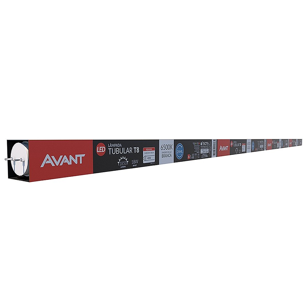 Lâmpada Led Tubular Avant T8 G13 18W  1,2M 6,5K 1,2M 1850 Lumens