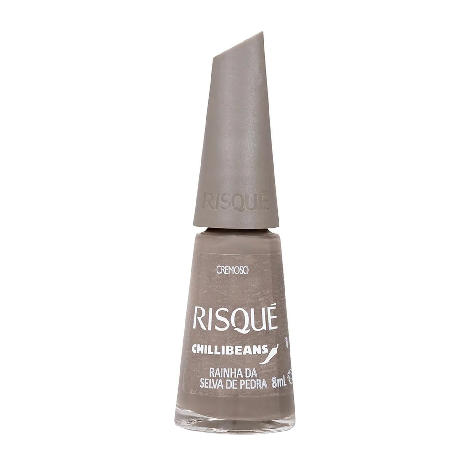 Esmalte Risqué e Chilli Beans Rainha da Selva de Pedra Cinza Cremoso 8ml