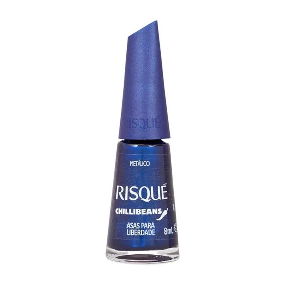 Esmalte Risqué e Chilli Beans Metálico Asas Para a Liberdade Azul Blister 8ml