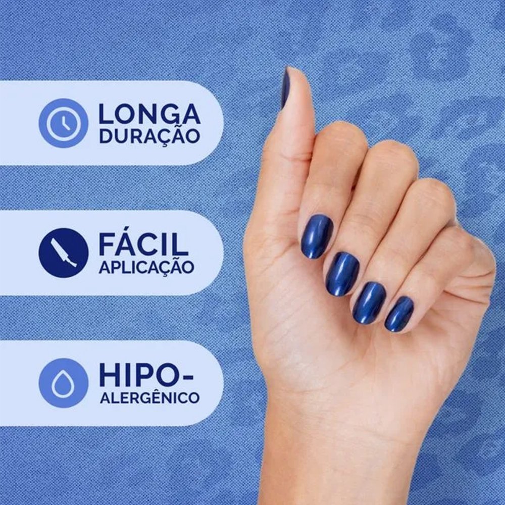 Esmalte Risqué e Chilli Beans Metálico Asas Para a Liberdade Azul Blister 8ml