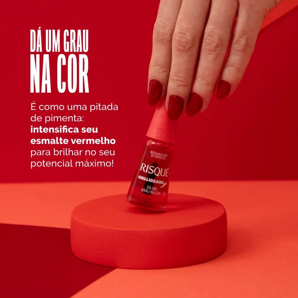 Esmalte Risqué Intensificador Dá Um Grau na Cor Chilli Beans Blister 8ml