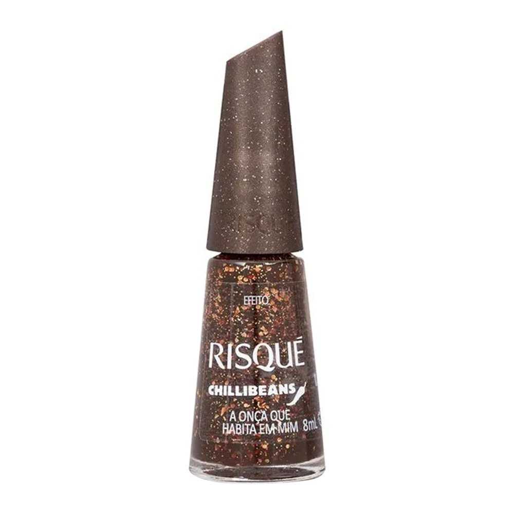 Esmalte Risqué Glitter A Onça Que Habita em Mim Chilli Beans Blister 8ml