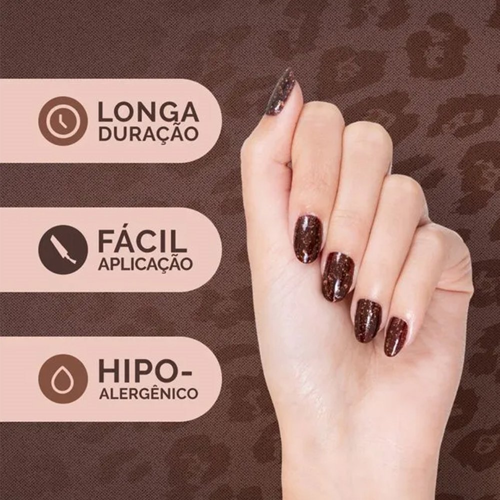 Esmalte Risqué Glitter A Onça Que Habita em Mim Chilli Beans Blister 8ml