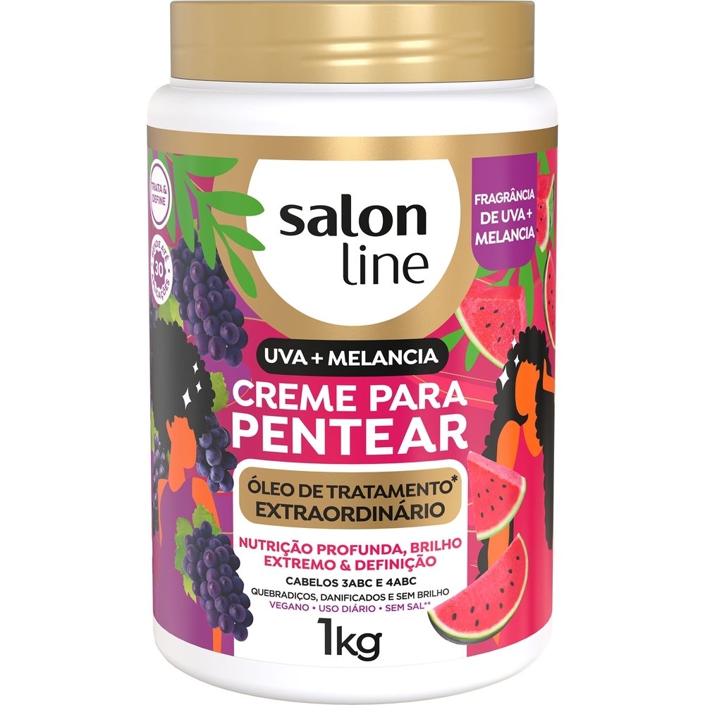 Creme para Pentear Salon Line Uva + Melancia - Óleo Extraordinário 1Kg