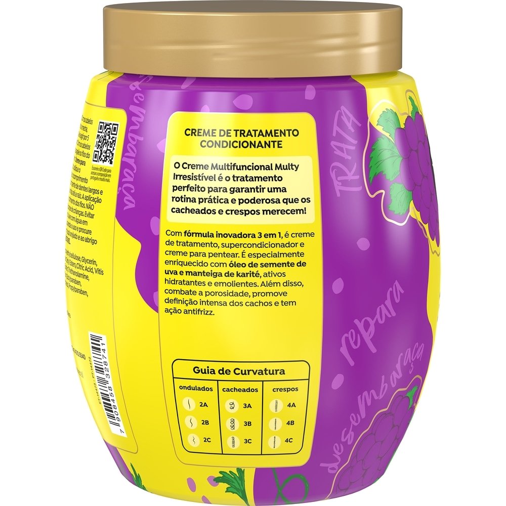 Creme Tratamento Salon Line Cachos dos Sonhos 3 em 1 Uva - Multy Irresistível 1Kg