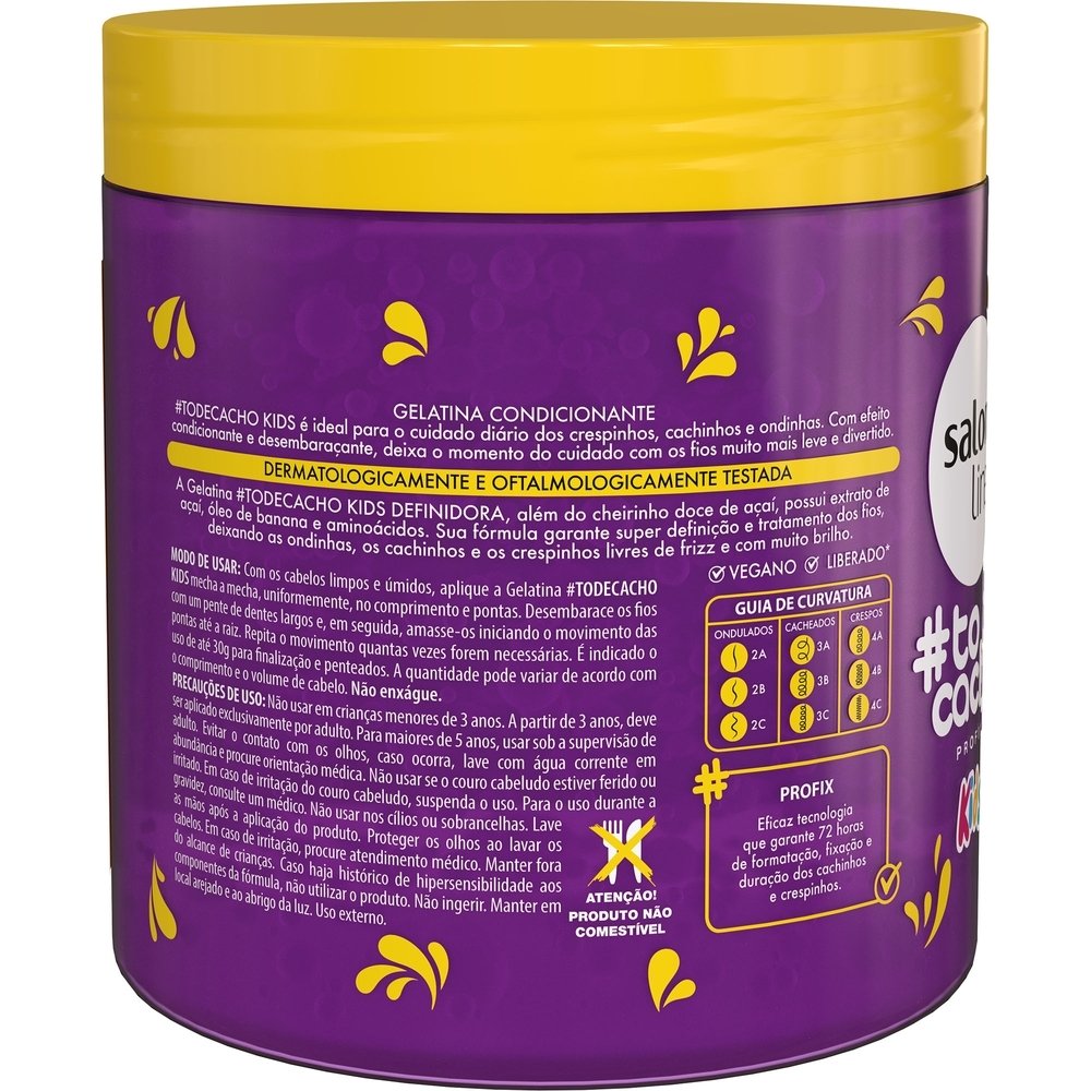 Gelatina Capilar Salon Line Kids Tô de Cachos - Açaí Definidora 550g