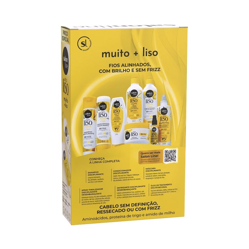 Kit Shampoo 300ml + Condicionador Salon Line - Meu Liso Muito + Liso, 200ml