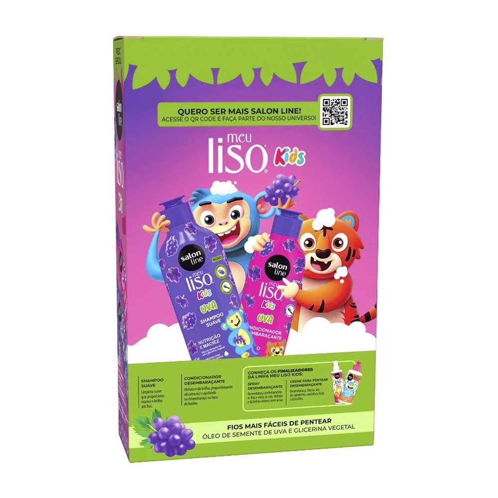 Shampoo e Condicionador Salon Line Kids Meu Liso Uva 200ml
