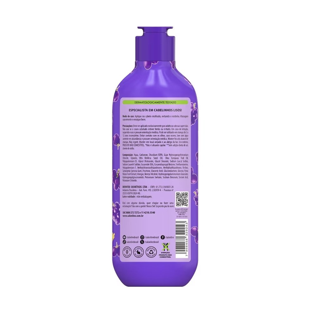 Shampoo e Condicionador Salon Line Kids Meu Liso Uva 200ml