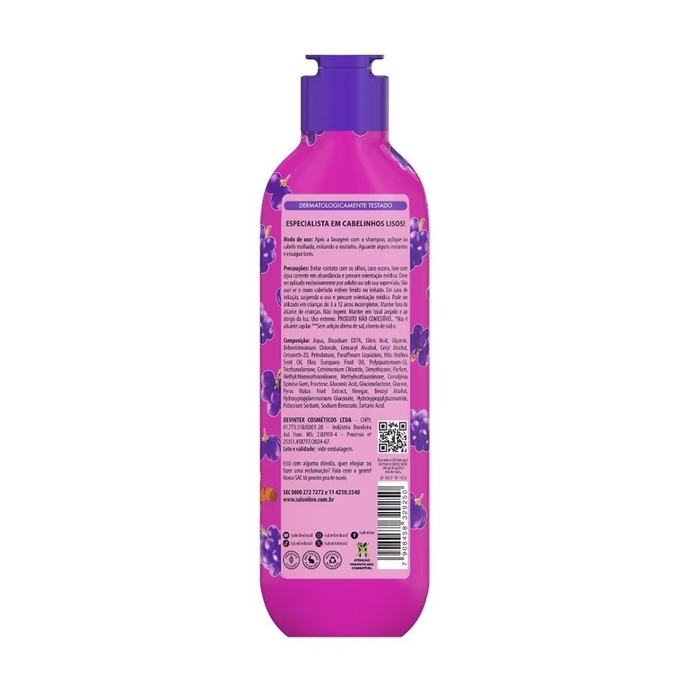 Shampoo e Condicionador Salon Line Kids Meu Liso Uva 200ml