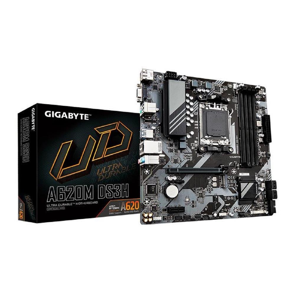 Placa Mãe Gigabyte A620M DS3H, Chipset A620, AMD AM5, mATX, DDR5