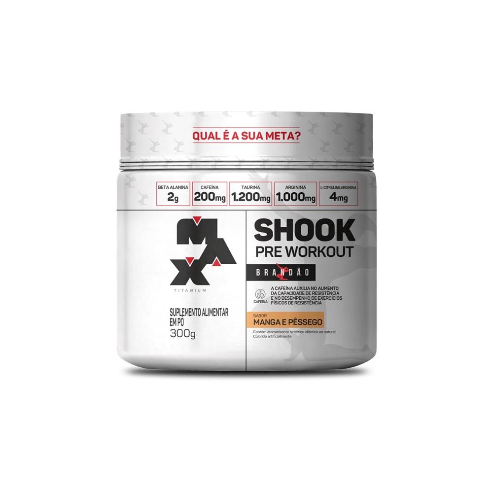 Pré Treino Shook Pré-Workout Linha Rafael Brandão 300g Manga e Pêssego