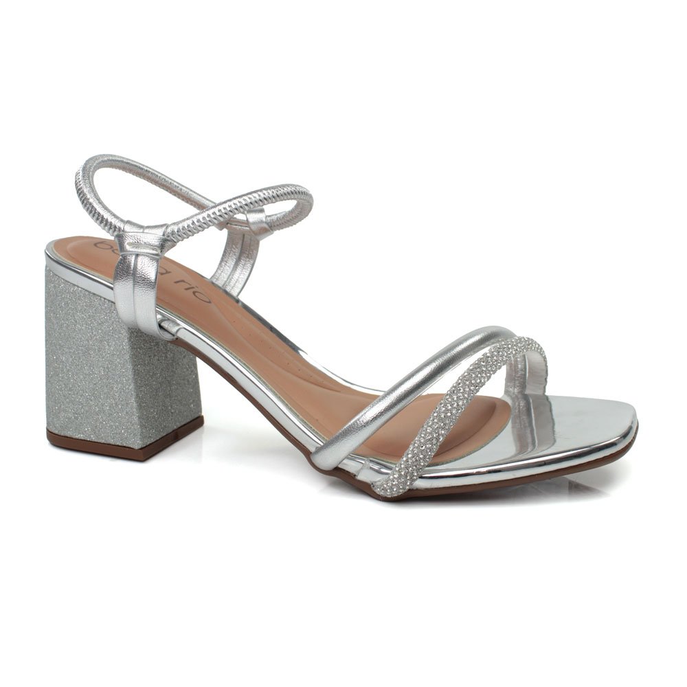Sandalia Beira Rio 8436.213.27217.89093 Cristal Silver Prata 34-39 Com 12 Pares
