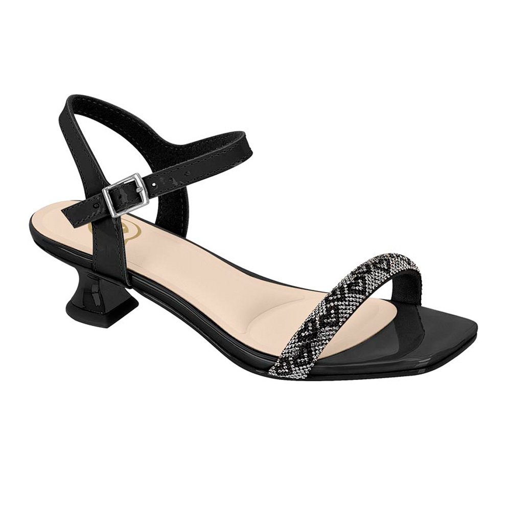 Sandalia Molekinha 2363.102.28890.98686 Preto Cristal 26-36 Com 12 Pares