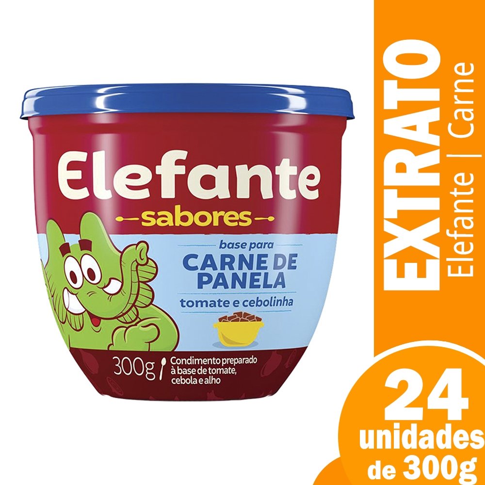 EXTRATO ELEFANTE SABORES CARNE PANELA POTE 24X300G