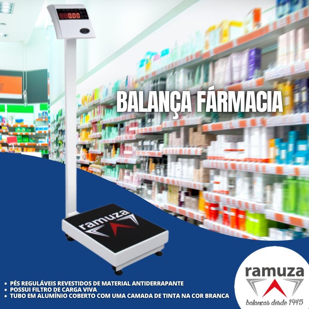 Balança De Pesar Pessoa Ramuza Cor Branca 200KG Sem Régua Plataforma C 35 x L 35 x A 98