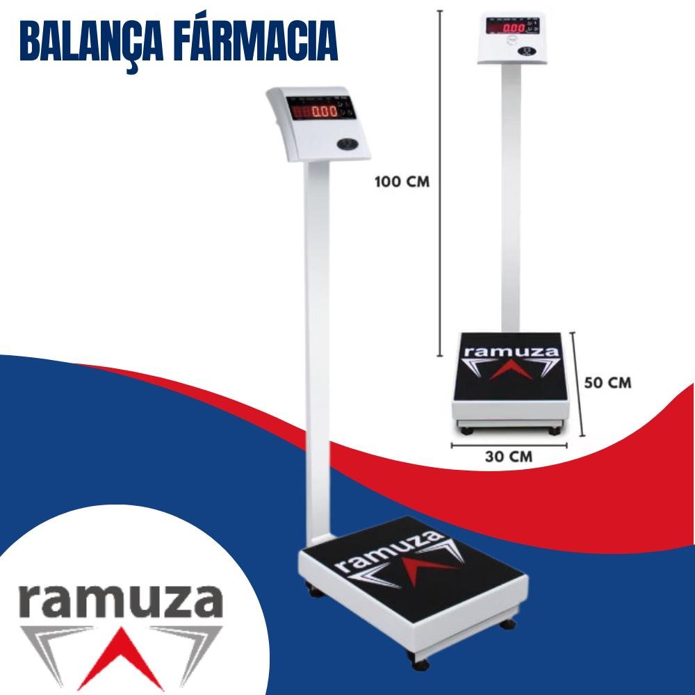 Balança De Pesar Pessoa Ramuza Cor Branca 200KG Sem Régua Plataforma C 35 x L 35 x A 98