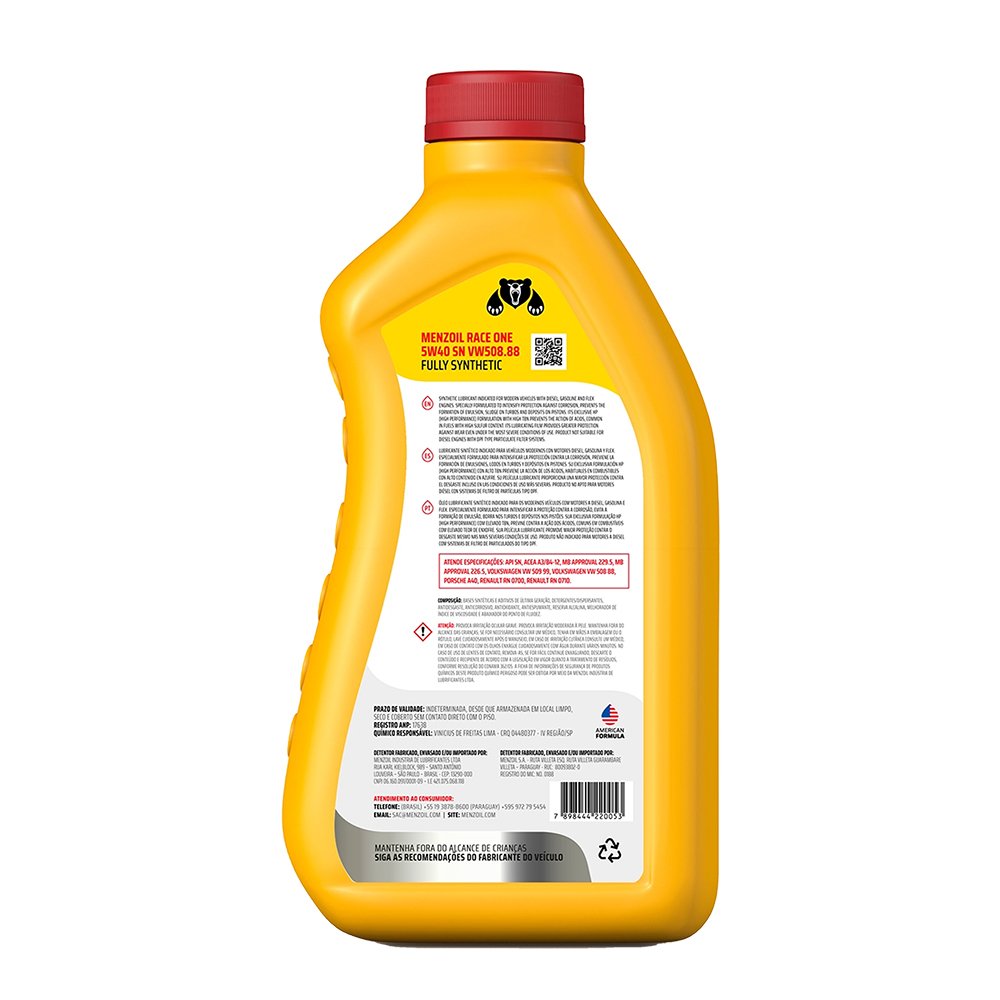 Oleo Race One 5W40 Api Sn 508.88 1,0L