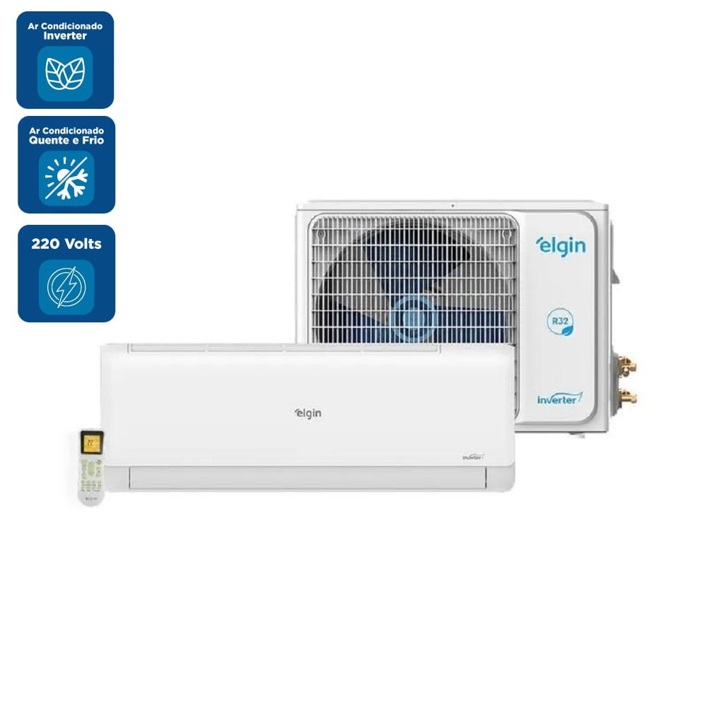 Ar Condicionado Split Hi Wall Inverter Elgin Eco 12000 BTU/h Quente e Frio 45HJQE12C2CC ¿ 220 Volts